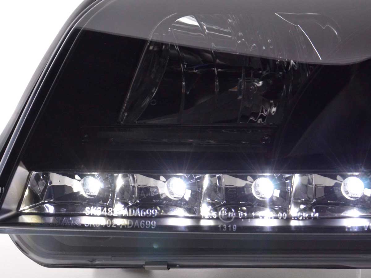 Scheinwerfer Set Daylight LED TFL-Optik Audi A6 Typ 4B Bj. 01-04 schwarz