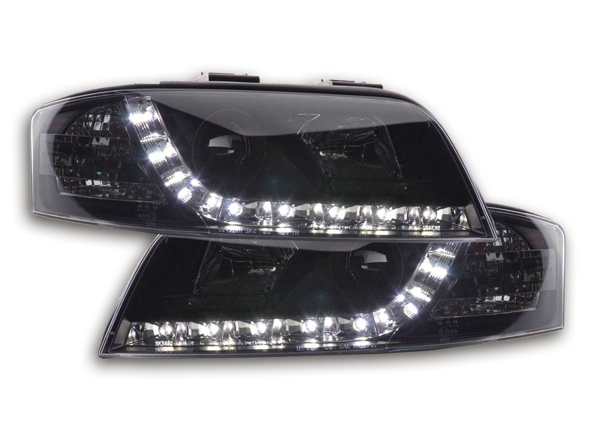 Scheinwerfer Set Daylight LED TFL-Optik Audi A6 Typ 4B Bj. 01-04 schwarz