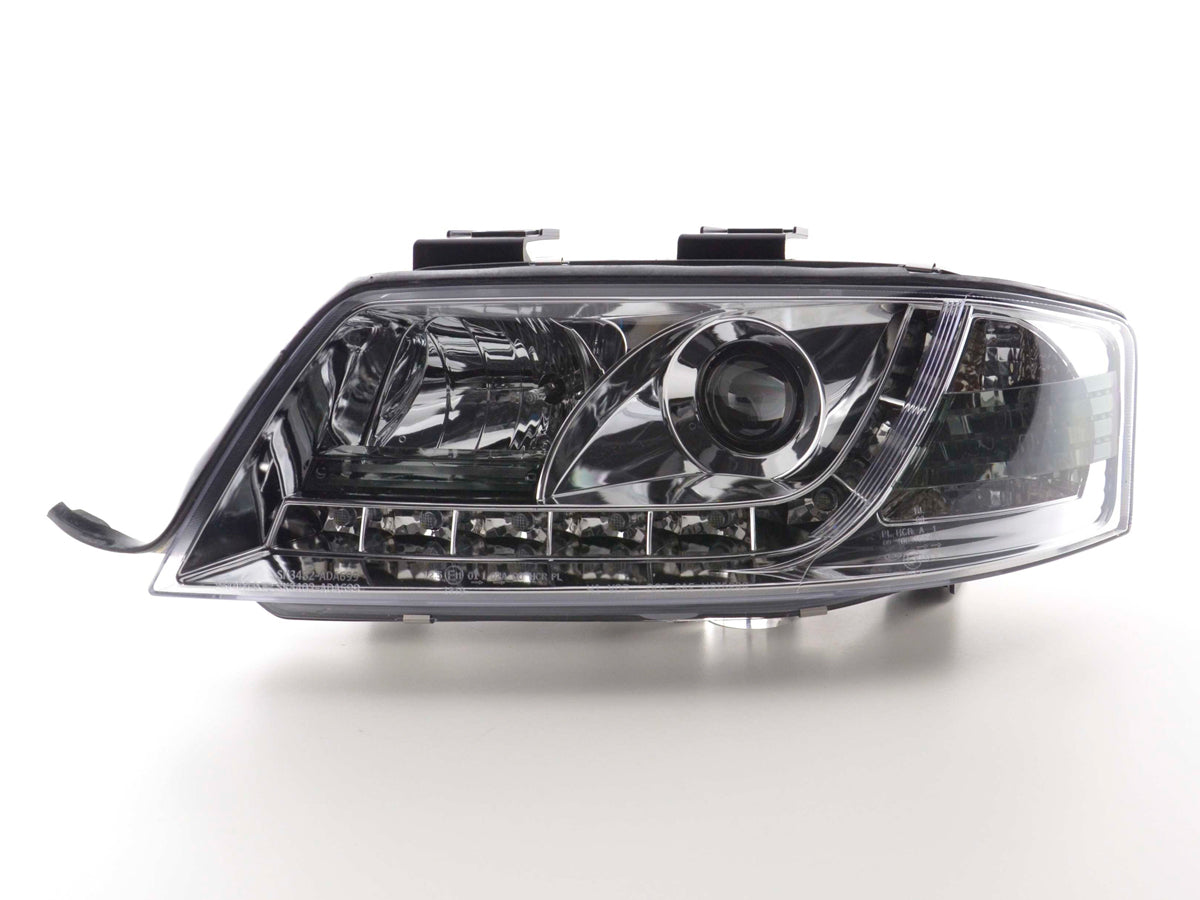 Scheinwerfer Set Daylight LED Tagfahrlicht Audi A6 4B Bj. 97-00 chrom