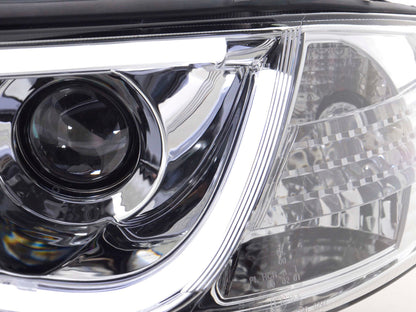 Scheinwerfer Set Daylight LED TFL-Optik Audi A6 Typ 4B Bj. 97-01 chrom