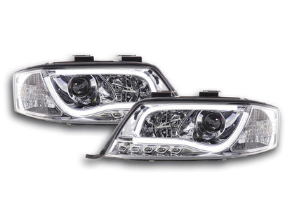 Scheinwerfer Set Daylight LED TFL-Optik Audi A6 Typ 4B Bj. 97-01 chrom