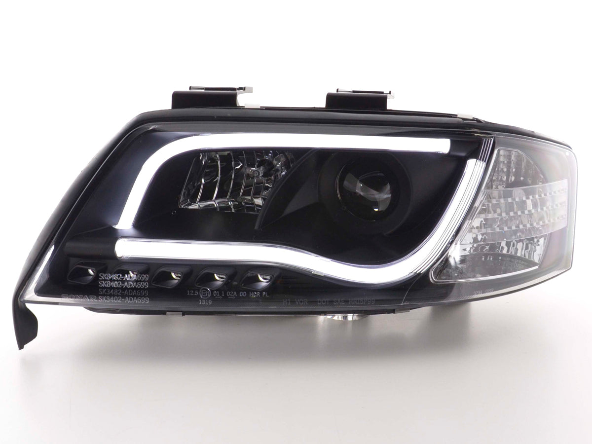 Scheinwerfer Set Daylight LED TFL-Optik Audi A6 Typ 4B Bj. 97-01 schwarz