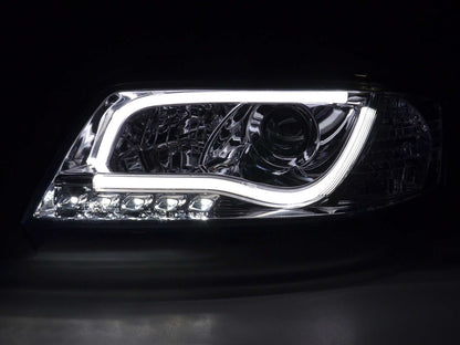 Scheinwerfer Set Daylight LED Tagfahrlicht Audi A6 Typ 4B Bj. 97-01 chrom