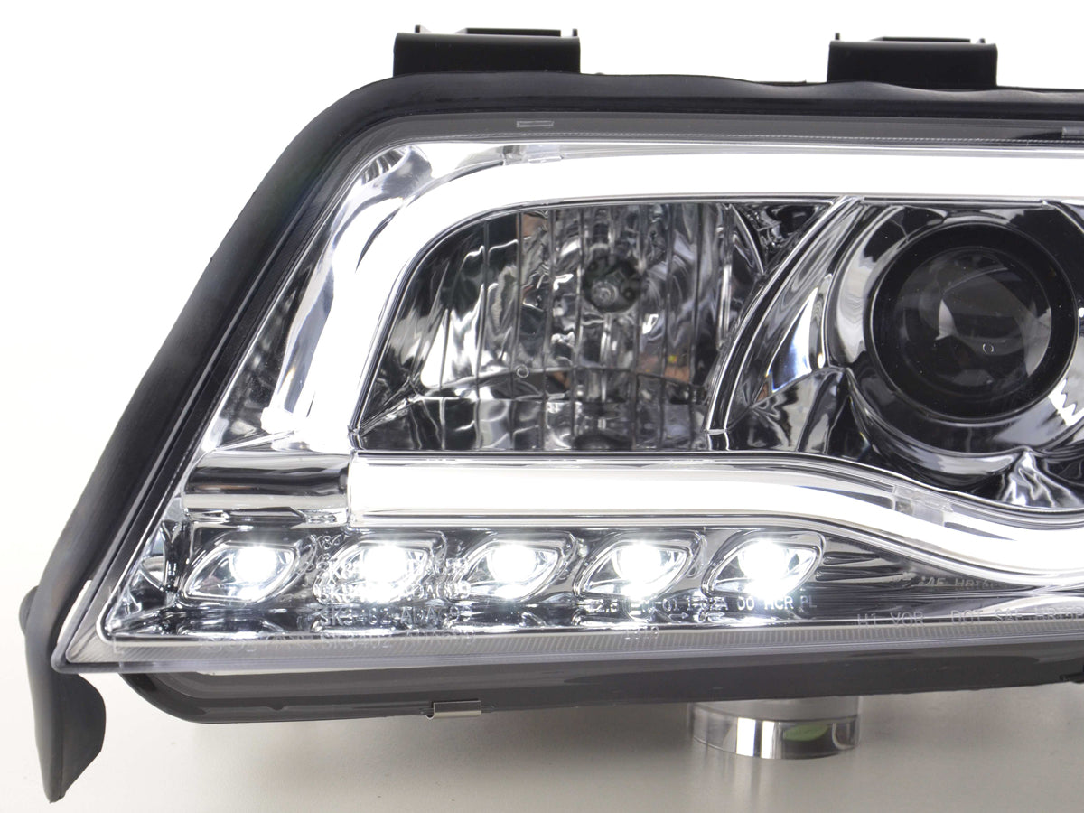 Scheinwerfer Set Daylight LED Tagfahrlicht Audi A6 Typ 4B Bj. 97-01 chrom