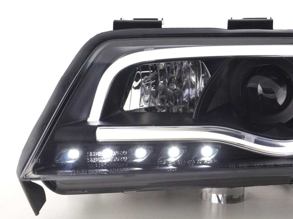 Scheinwerfer Set Daylight LED Tagfahrlicht Audi A6 Typ 4B Bj. 97-01 schwarz