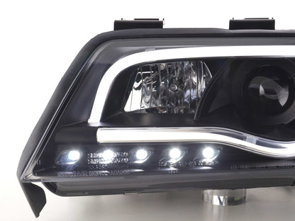 Scheinwerfer Set Daylight LED Tagfahrlicht Audi A6 Typ 4B Bj. 97-01 schwarz