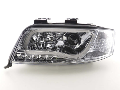 Scheinwerfer Set Daylight LED Tagfahrlicht Audi A6 Typ 4B Bj. 01-04 chrom