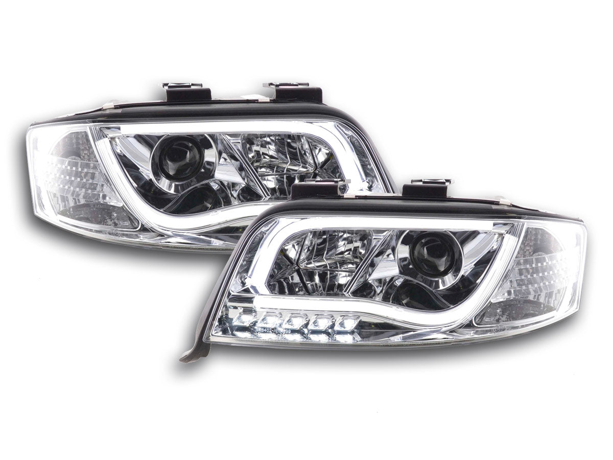 Scheinwerfer Set Daylight LED Tagfahrlicht Audi A6 Typ 4B Bj. 01-04 chrom