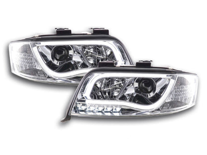 Scheinwerfer Set Daylight LED Tagfahrlicht Audi A6 Typ 4B Bj. 01-04 chrom