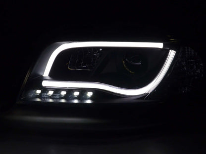 Scheinwerfer Set Daylight LED Tagfahrlicht Audi A6 Typ 4B Bj. 01-04 schwarz