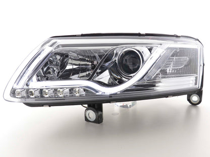 Scheinwerfer Set Daylight LED TFL-Optik Audi A6 Typ 4F Bj. 04-08 chrom