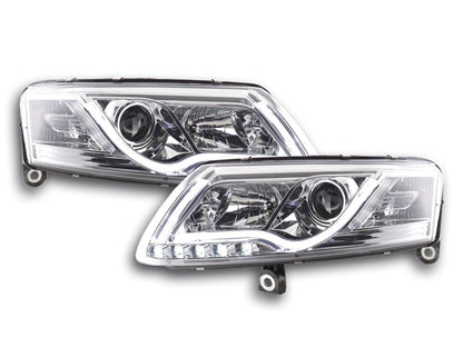 Scheinwerfer Set Daylight LED Tagfahrlicht Audi A6 Typ 4F Bj. 04-08 chrom