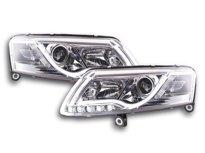 Scheinwerfer Set Daylight LED Tagfahrlicht Audi A6 Typ 4F Bj. 04-08 chrom