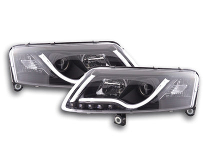 Scheinwerfer Set Daylight LED TFL-Optik Audi A6 Typ 4F Bj. 04-08 schwarz für Rechtslenker
