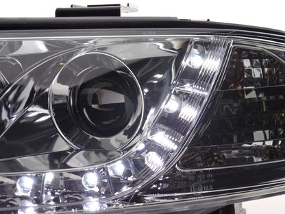 Scheinwerfer Set Daylight LED TFL-Optik Audi A6 Typ 4B Bj. 97-01 chrom