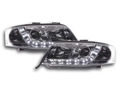 Scheinwerfer Set Daylight LED TFL-Optik Audi A6 4B Bj. 97-01 chrom