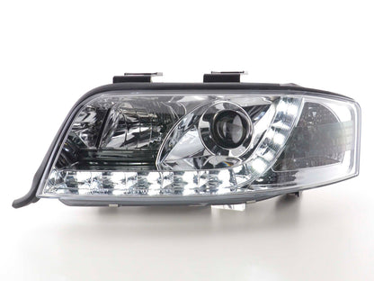 Scheinwerfer Set Daylight LED Tagfahrlicht Audi A6 4B Bj. 01-03 chrom