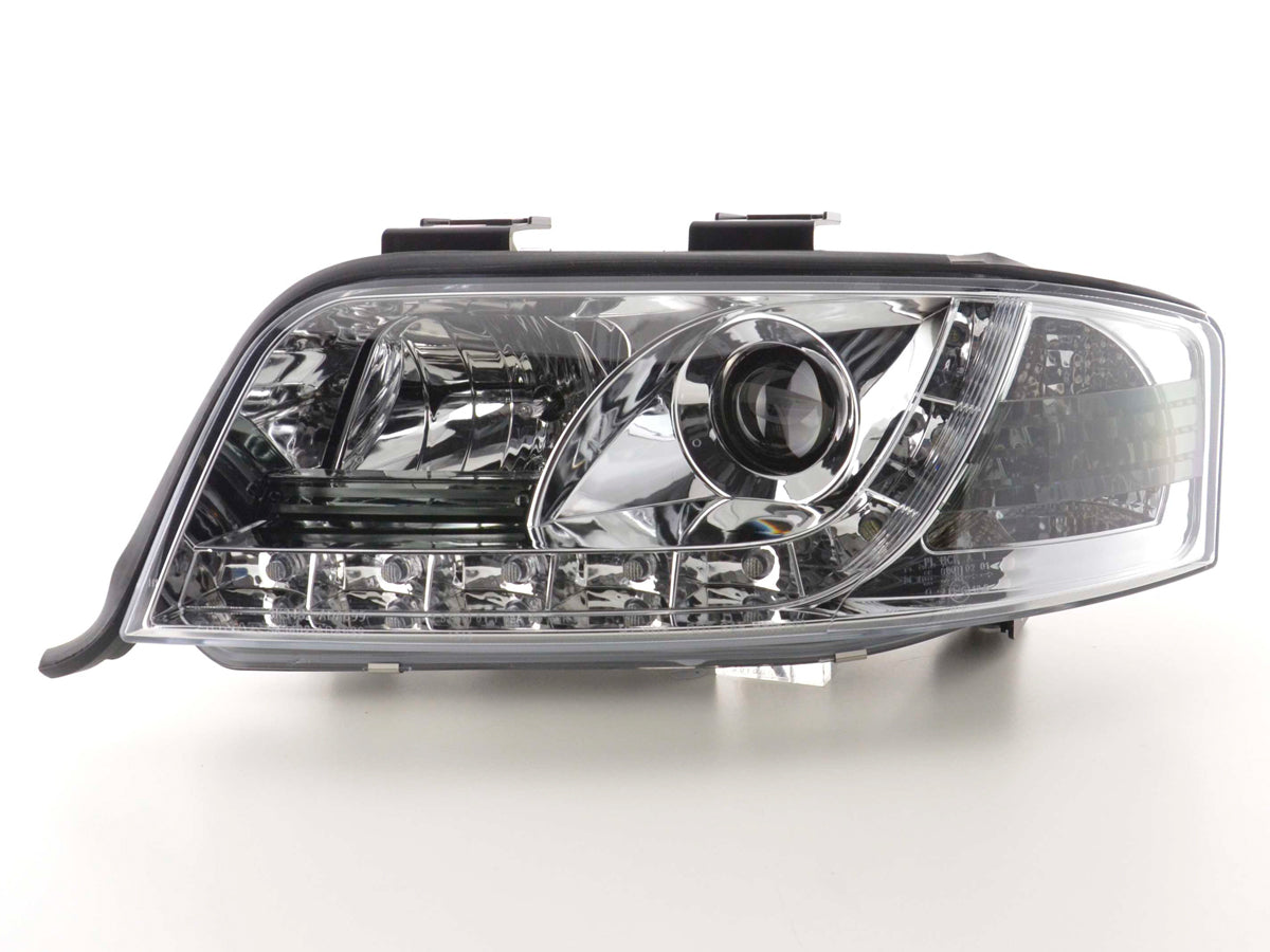 Scheinwerfer Set Daylight LED Tagfahrlicht Audi A6 4B Bj. 01-03 chrom