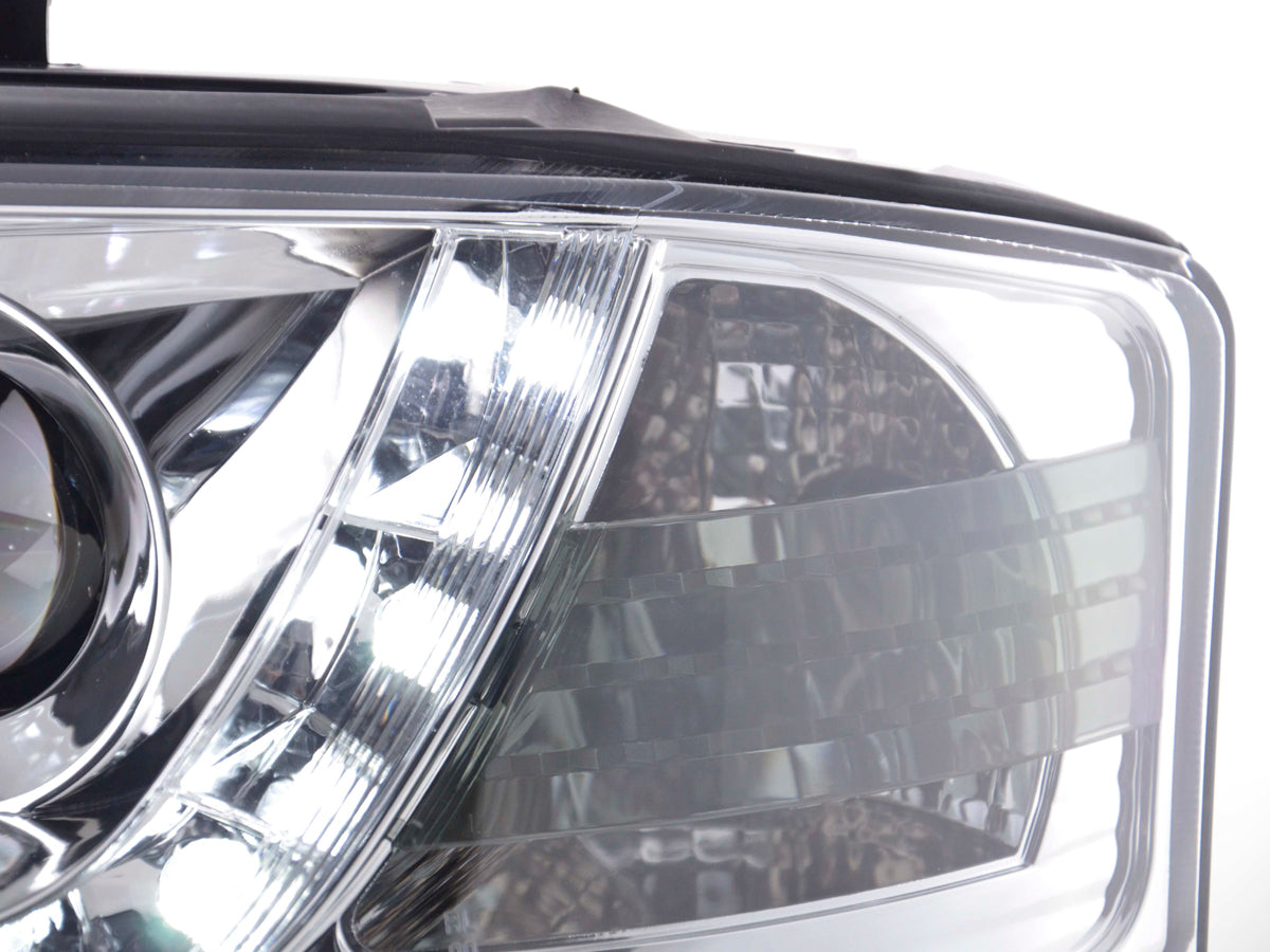 Scheinwerfer Set Daylight LED Tagfahrlicht Audi A6 4B Bj. 01-03 chrom