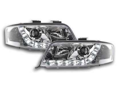 Scheinwerfer Set Daylight LED Tagfahrlicht Audi A6 4B Bj. 01-03 chrom