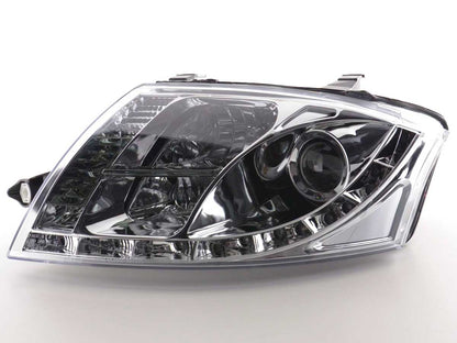 Scheinwerfer Set Daylight LED TFL-Optik Audi TT Typ 8N Bj. 99-06 chrom