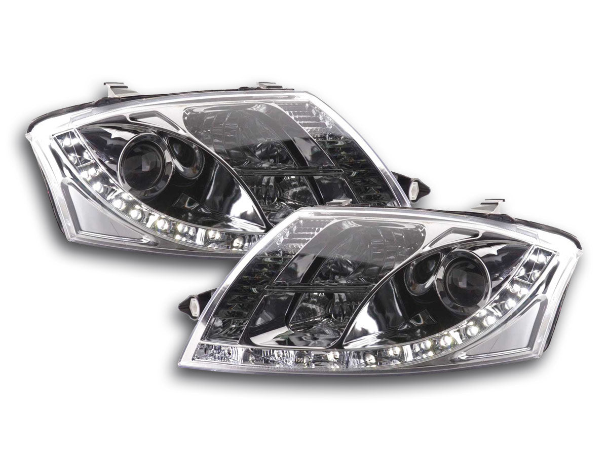 Scheinwerfer Set Daylight LED TFL-Optik Audi TT Typ 8N Bj. 99-06 chrom