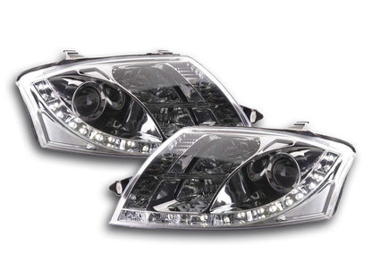 Scheinwerfer Set Daylight LED TFL-Optik Audi TT Typ 8N Bj. 99-06 chrom