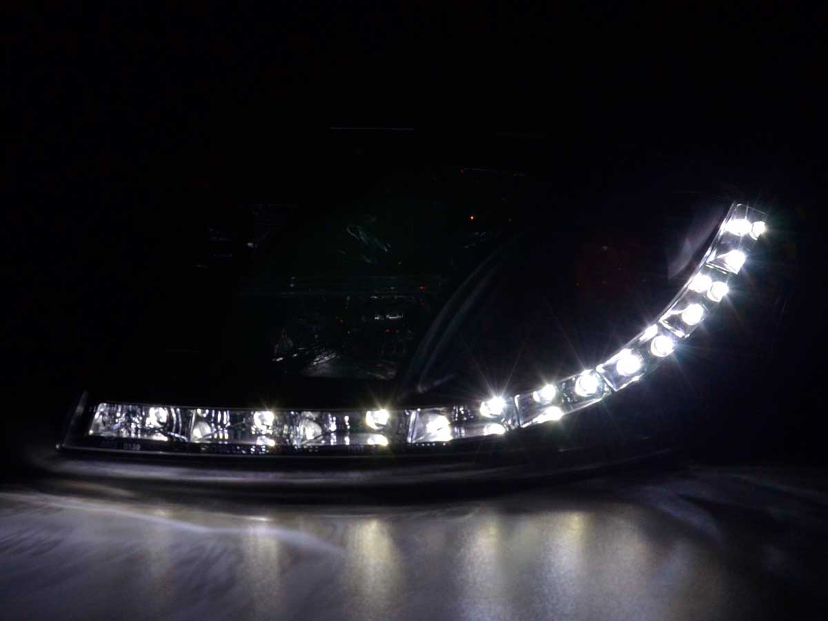 Scheinwerfer Set Daylight LED TFL-Optik Audi TT Typ 8N Bj. 99-06 schwarz