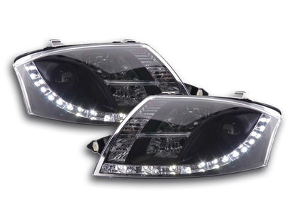 Scheinwerfer Set Daylight LED TFL-Optik Audi TT 8N Bj. 99-06 schwarz
