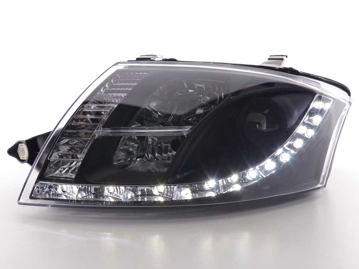Scheinwerfer Set Daylight LED TFL-Optik Audi TT 8N Bj. 99-06 schwarz