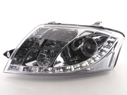 Scheinwerfer Set Daylight LED TFL-Optik Audi TT Typ 8N Bj. 99-05 chrom