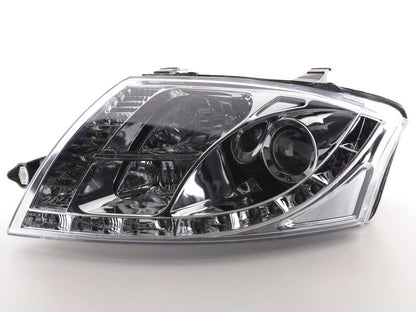 Scheinwerfer Set Daylight LED TFL-Optik Audi TT Typ 8N Bj. 99-05 chrom