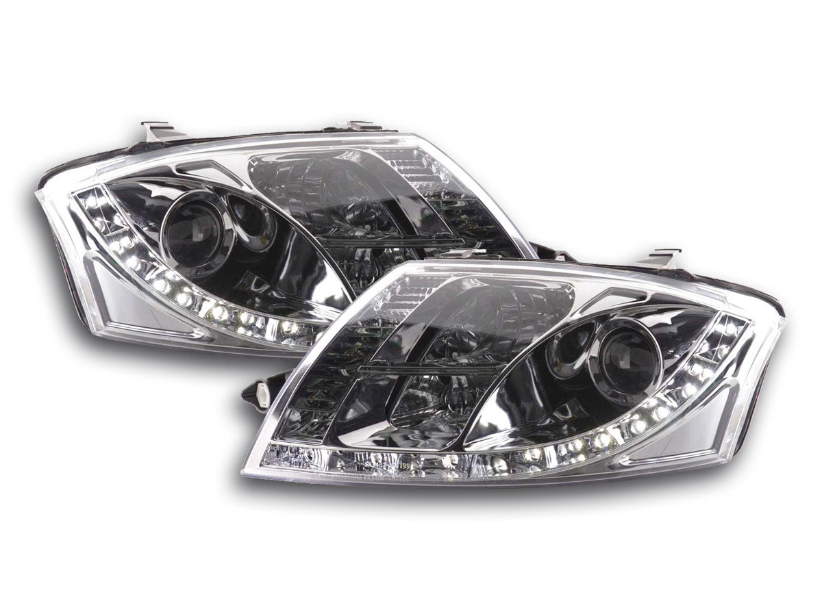 Scheinwerfer Set Daylight LED TFL-Optik Audi TT Typ 8N Bj. 99-05 chrom