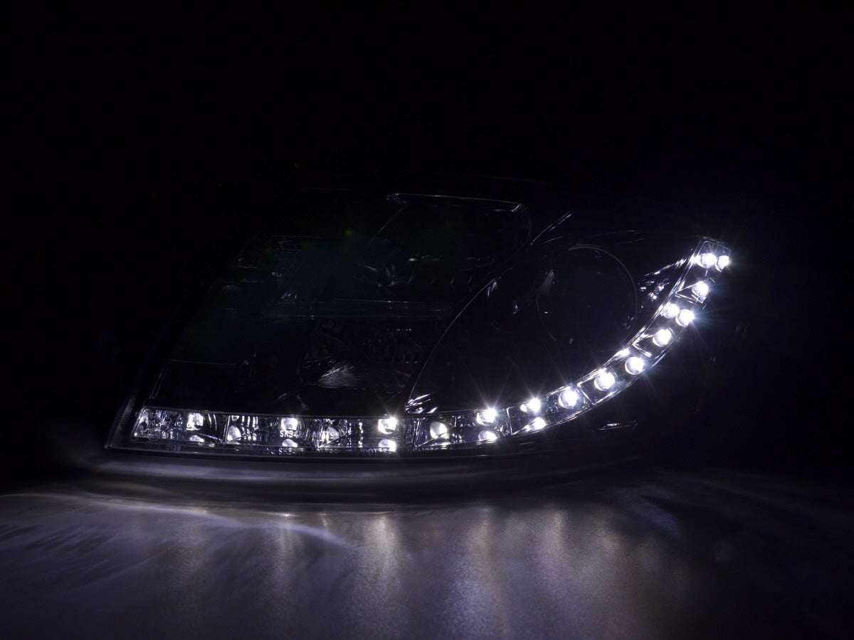 Scheinwerfer Set Daylight LED TFL-Optik Audi TT Typ 8N Bj. 99-06 chrom für Rechtslenker