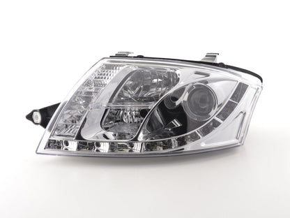 Scheinwerfer Set Daylight LED TFL-Optik Audi TT Typ 8N Bj. 99-06 chrom für Rechtslenker