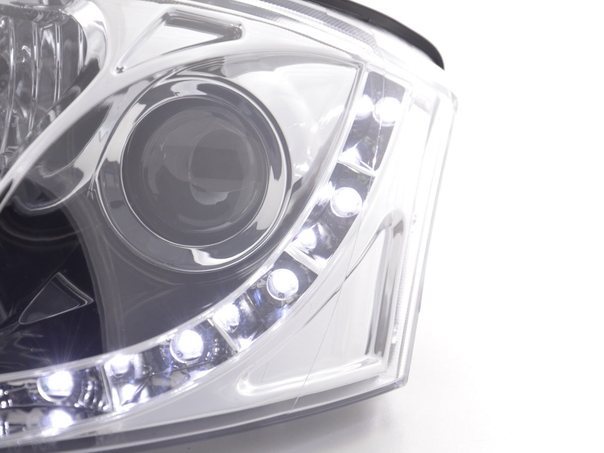 Scheinwerfer Set Daylight LED TFL-Optik Audi TT Typ 8N Bj. 99-06 chrom für Rechtslenker