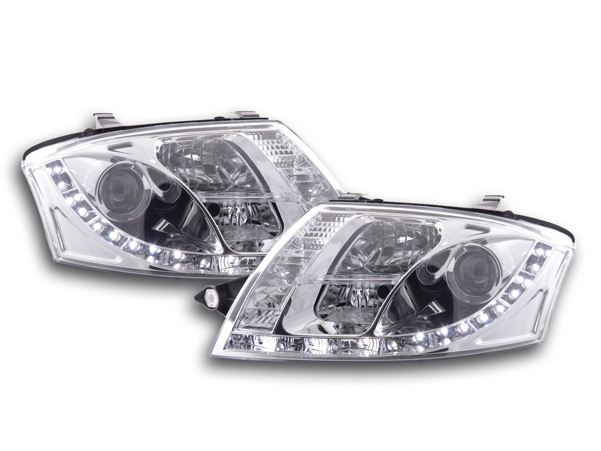 Scheinwerfer Set Daylight LED TFL-Optik Audi TT Typ 8N Bj. 99-06 chrom für Rechtslenker