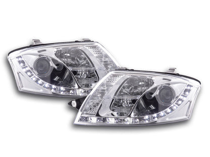 Scheinwerfer Set Daylight LED TFL-Optik Audi TT Typ 8N Bj. 99-06 chrom für Rechtslenker