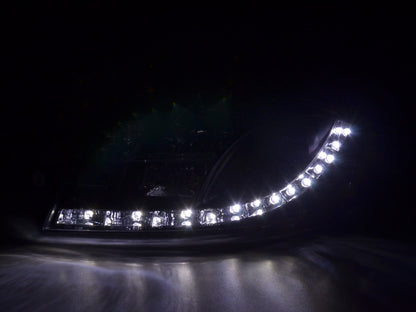 Scheinwerfer Set gebraucht Daylight LED TFL-Optik Audi TT Typ 8N Bj. 99-06 schwarz für Rechtslenker