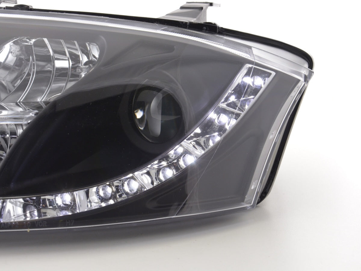 Scheinwerfer Set Daylight LED TFL-Optik Audi TT Typ 8N  99-06 schwarz für Rechtslenker