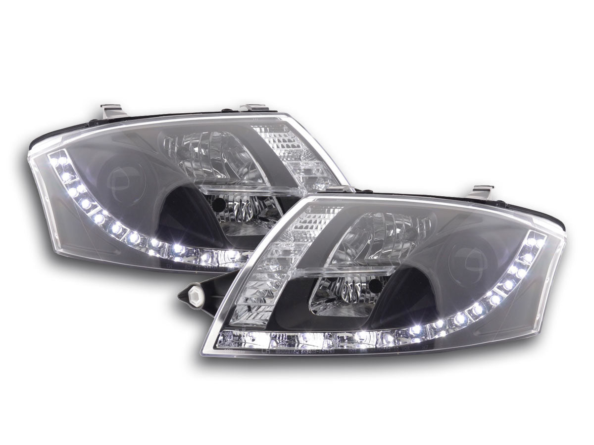Scheinwerfer Set gebraucht Daylight LED TFL-Optik Audi TT Typ 8N Bj. 99-06 schwarz für Rechtslenker
