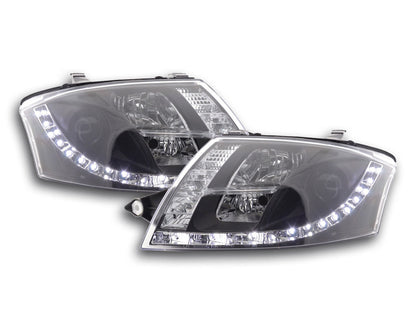 Scheinwerfer Set gebraucht Daylight LED TFL-Optik Audi TT Typ 8N Bj. 99-06 schwarz für Rechtslenker