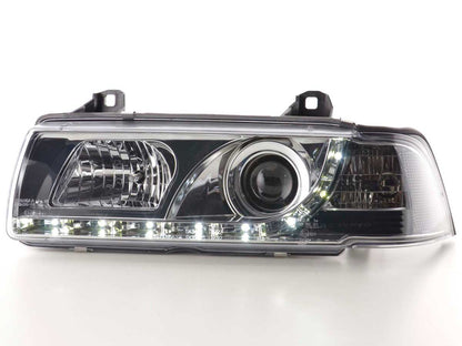 Scheinwerfer Set Daylight LED TFL-Optik BMW 3er Limo Typ E36 Bj. 92-98 chrom