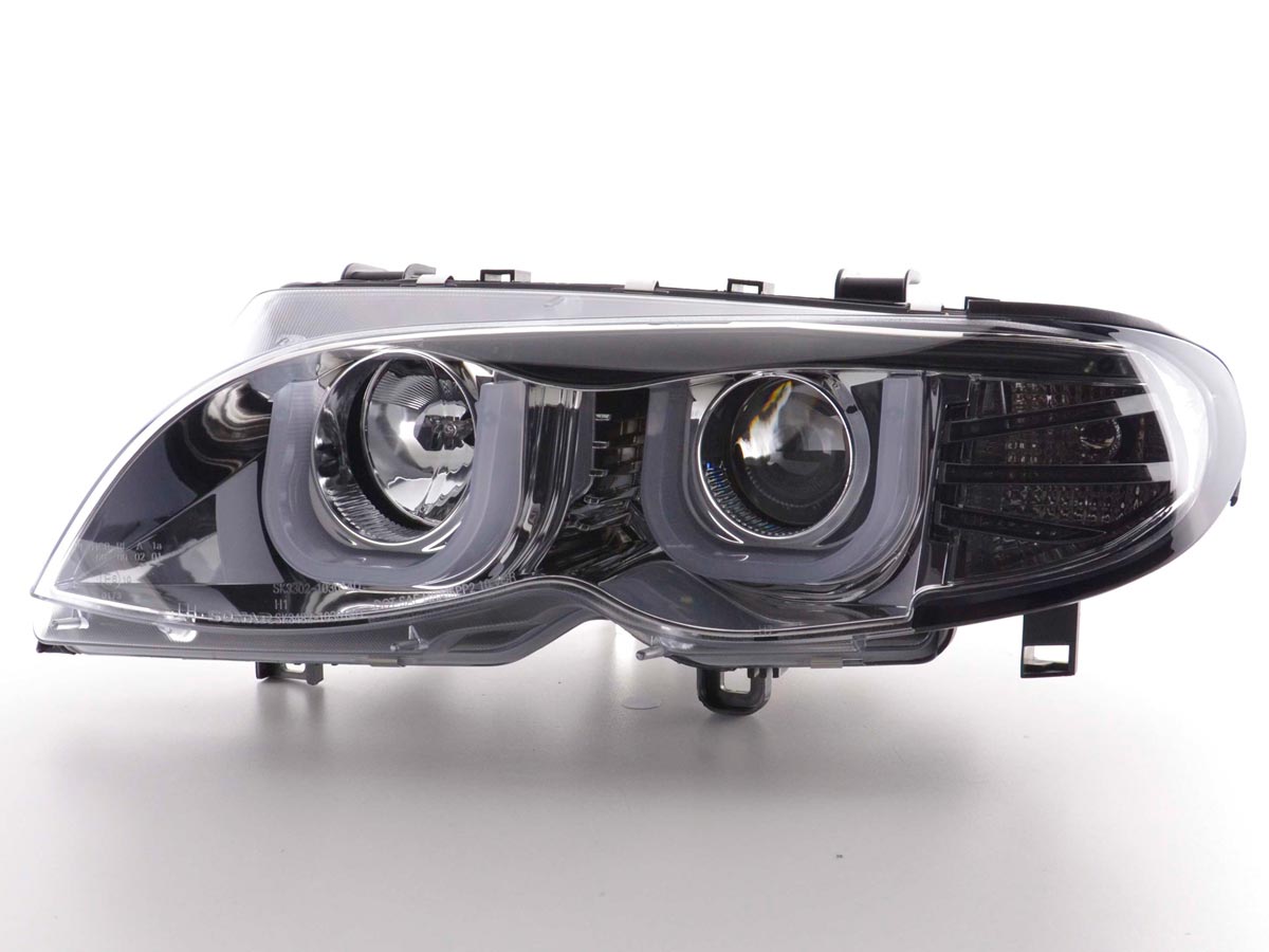 Scheinwerfer Set Daylight LED TFL-Optik BMW 3er E46 Limo/Touring Bj. 02-05 chrom für Rechtslenker