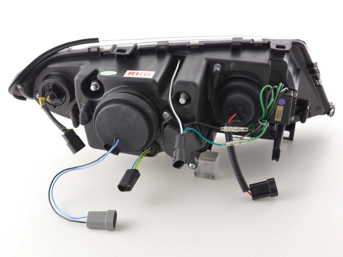 Scheinwerfer Set Daylight LED TFL-Optik BMW 3er E46 Limo/Touring Bj. 02-05 schwarz für Rechtslenker