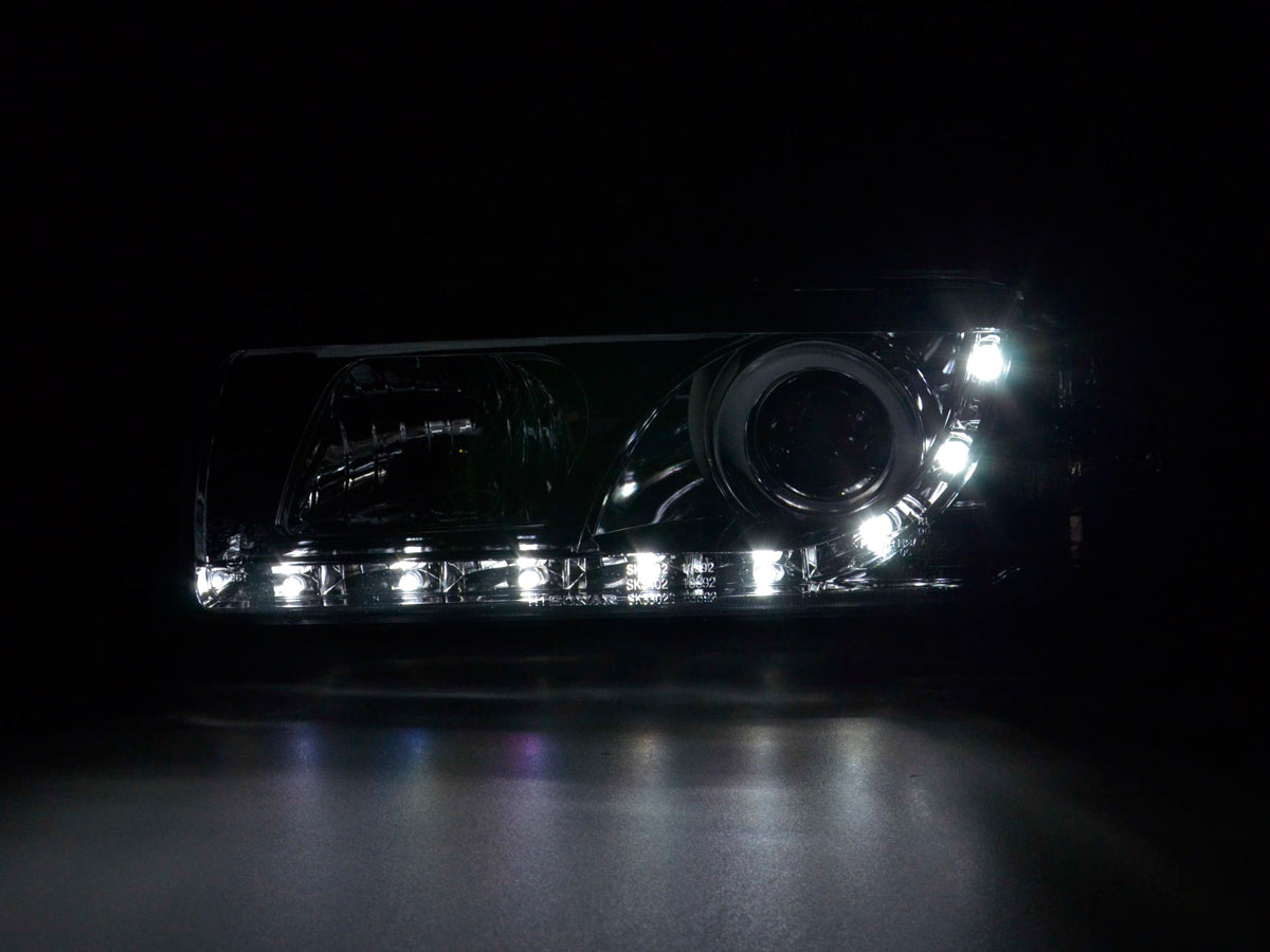 Scheinwerfer Set Daylight LED Tagfahrlicht BMW 3er E36 Coupe, Cabrio Bj. 92-99 chrom