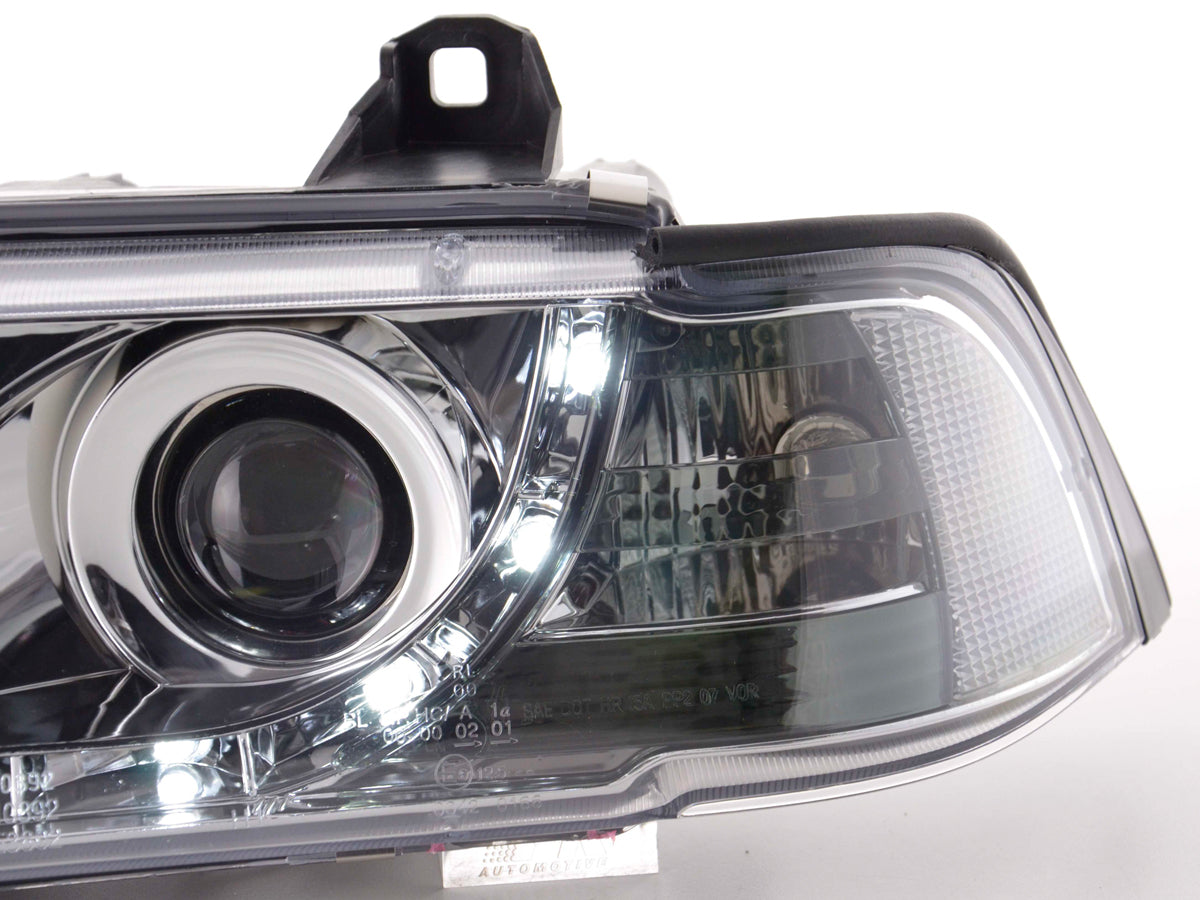 Scheinwerfer Set Daylight LED Tagfahrlicht BMW 3er E36 Coupe, Cabrio Bj. 92-99 chrom