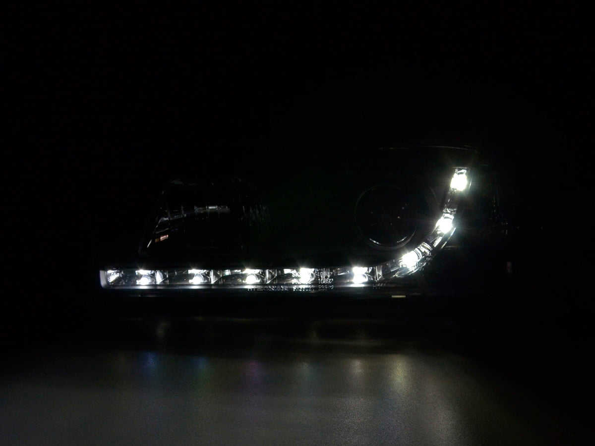 Scheinwerfer Set Daylight LED Tagfahrlicht BMW 3er E36 Coupe Bj. 92-99 schwarz