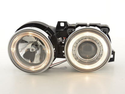Scheinwerfer Angel Eyes BMW 3er Typ E30 2/4 trg. Bj. 87-91 chrom