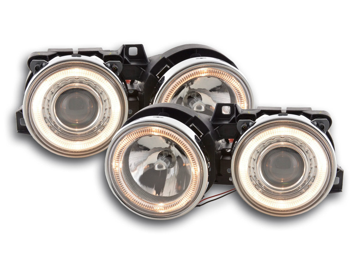 Scheinwerfer Angel Eyes BMW 3er Typ E30 2/4 trg. Bj. 87-91 chrom
